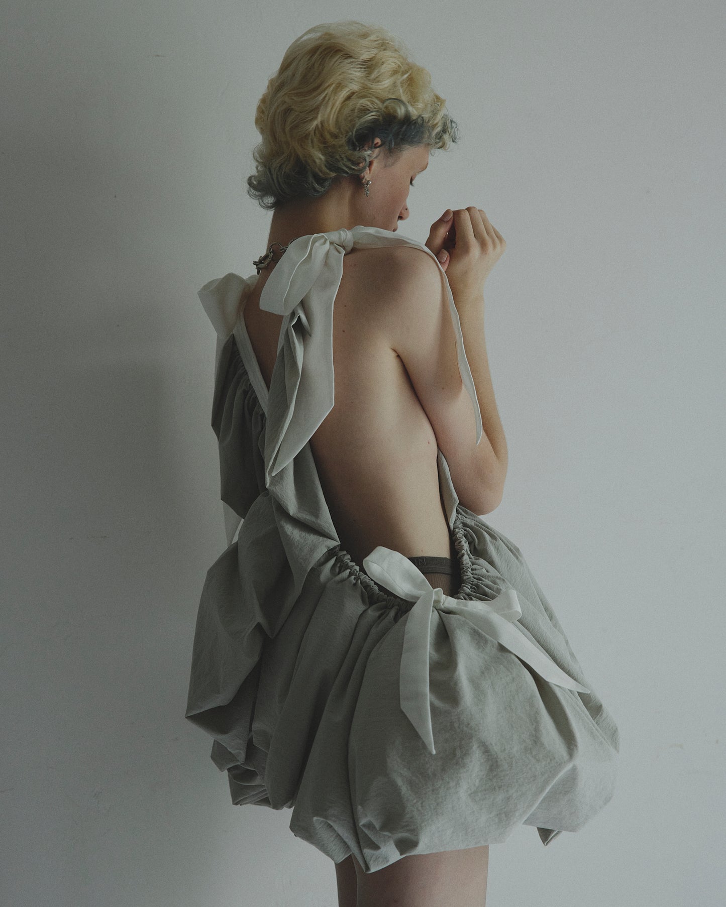 Crossed ruffle dress