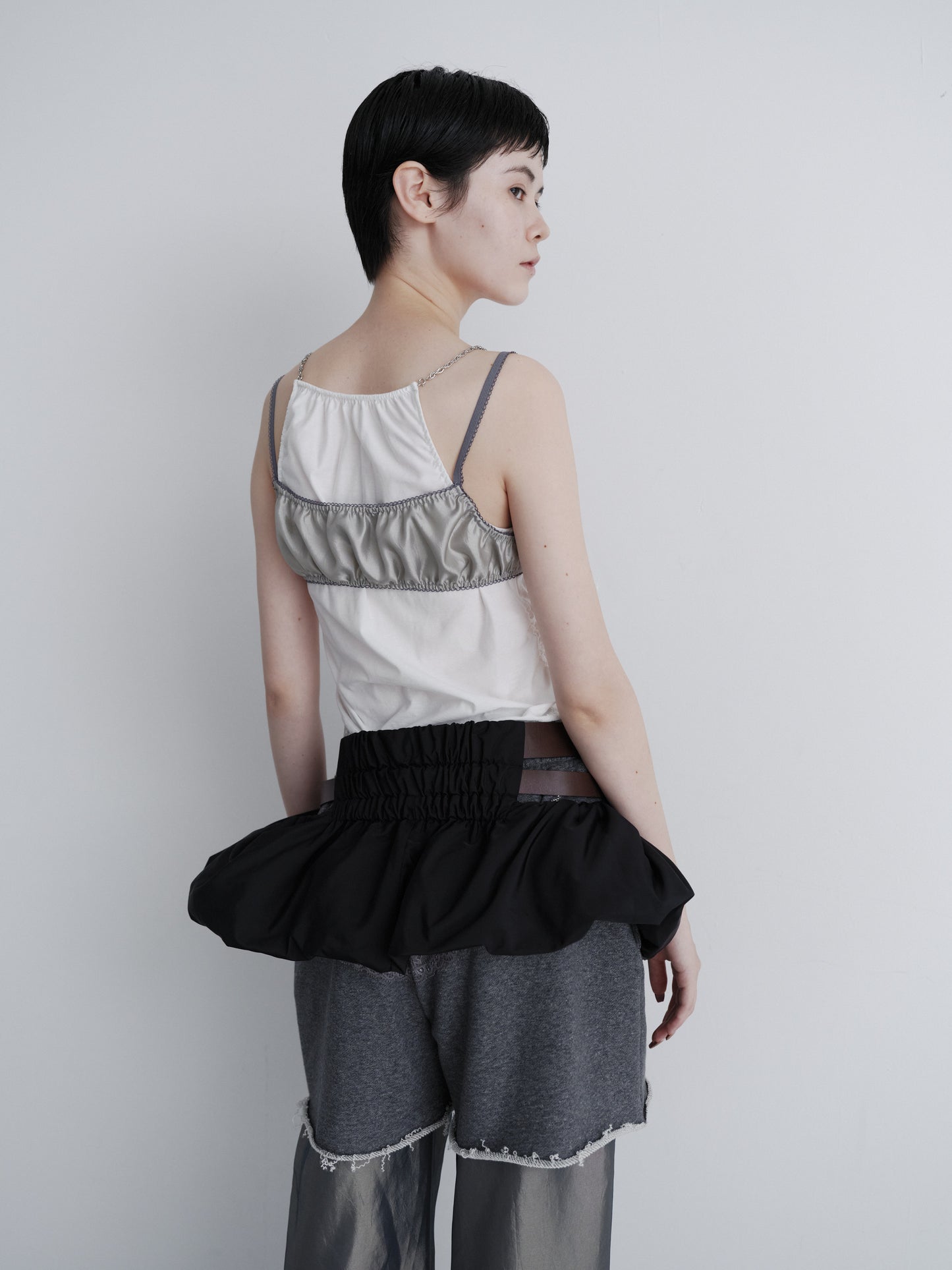 Balloon mini skirt belt