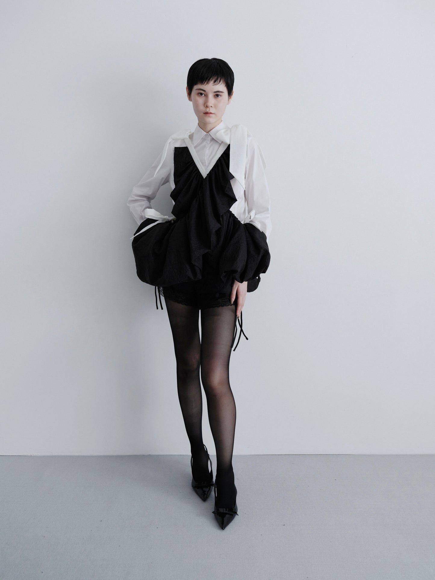 Crossed ruffle dress