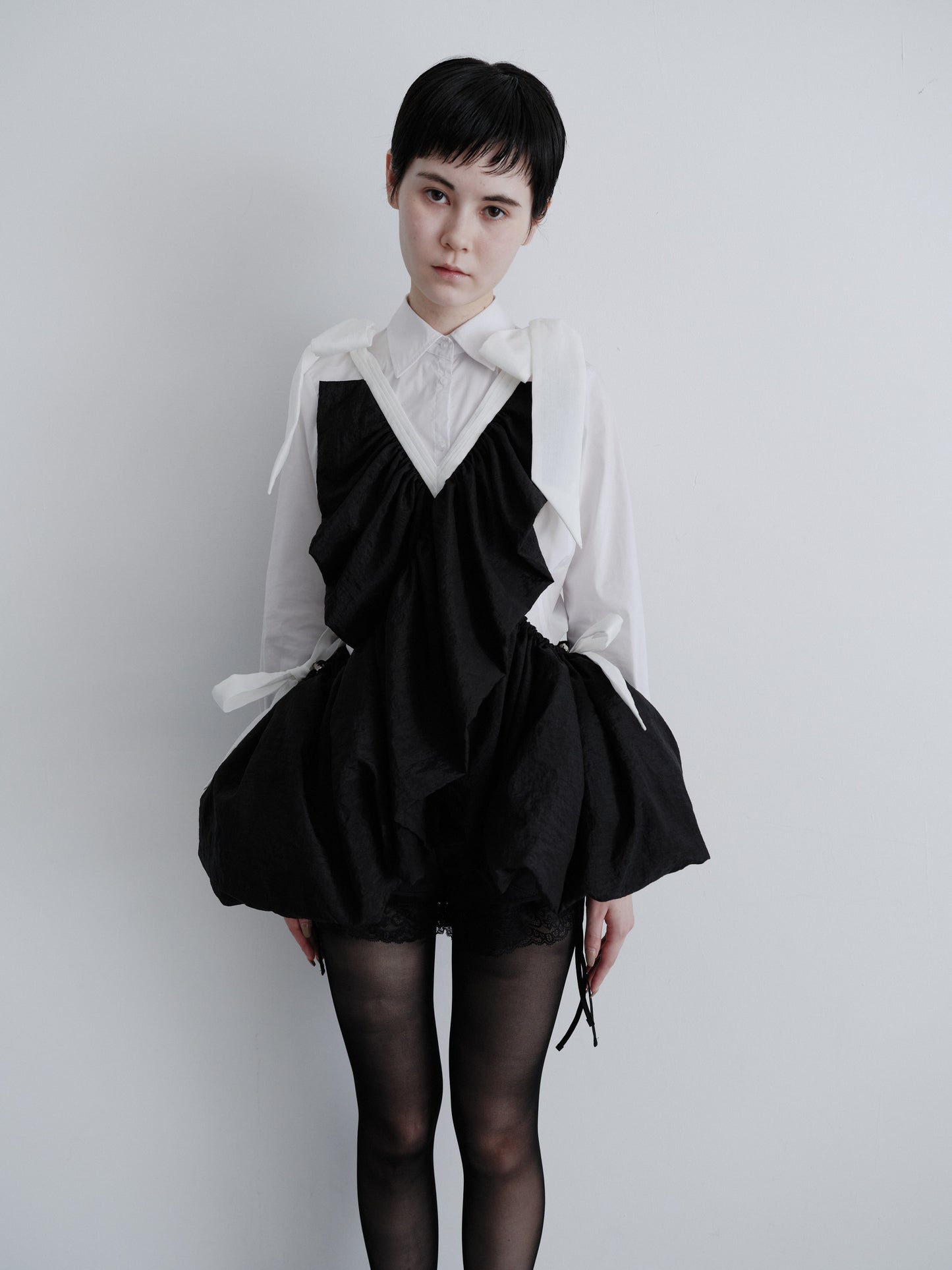 Crossed ruffle dress