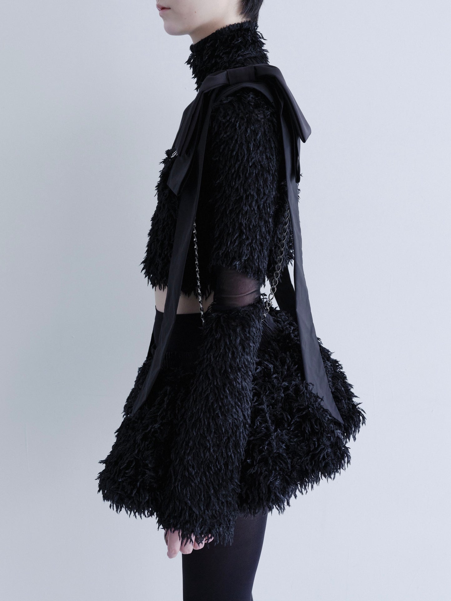 "HEAVENS" feather knit volume mini skirt