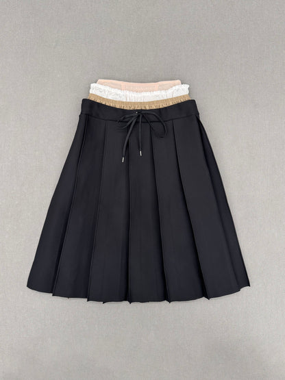 ”HP" layered pleats skirt