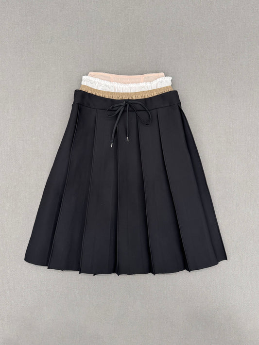”HP" layered pleats skirt