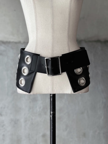 eyelet leather belt