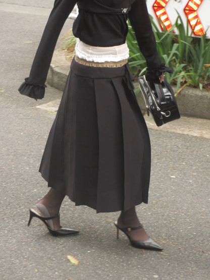 ”HP" layered pleats skirt